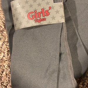 Girls gray thick tights small